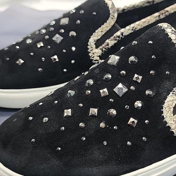 DONALD/PLINER STYLE SANYA BEADED SUEDE/LEATHER UPPERS WOMAN'S 8.5 LOAFERS VGUC - Picture 5 of 16